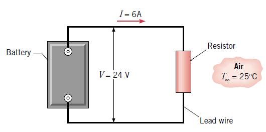 BALANÇO DE ENERGIA 1.34 Uma resistência elétrica está ligada a uma bateria, conforme mostrado esquematicamente.