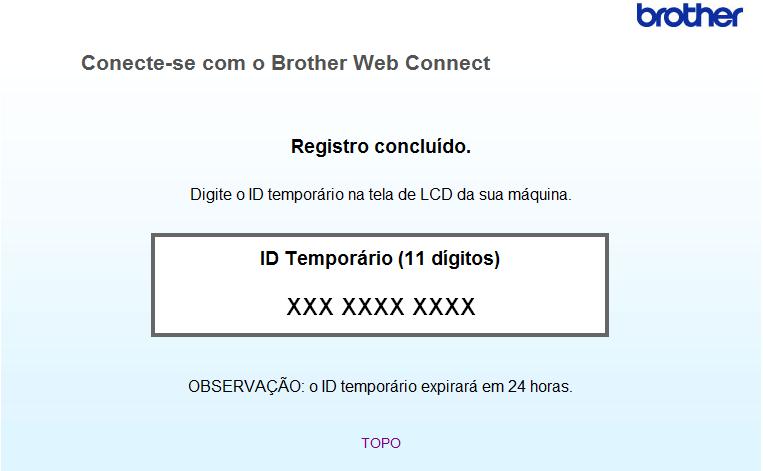 Introdução d Siga as instruções na tela e registre-se para obter acesso. Ao concluir, sua ID temporária será mostrada.