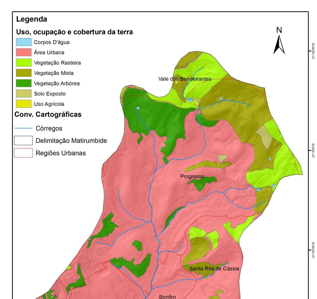 Figura 3: Uso, ocupação e cobertura da terra da Bacia do Córrego Matirumbide. 4.