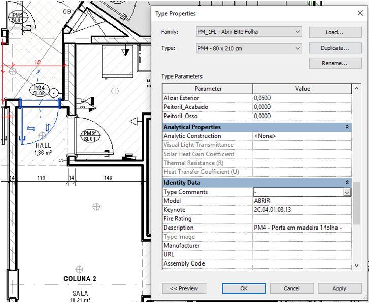 Template e classificação O Template de projeto incluiu os materiais e componentes previstos para