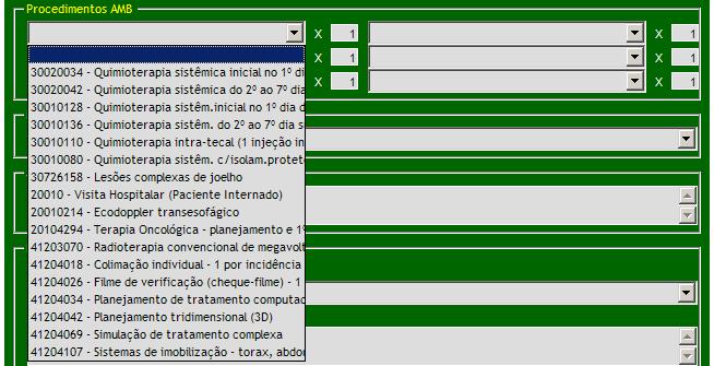 Quadro Honorários Medicos a) Selecione o código (CBHPM) solicitado pelo médico assistente e suas respectivas quantidades.