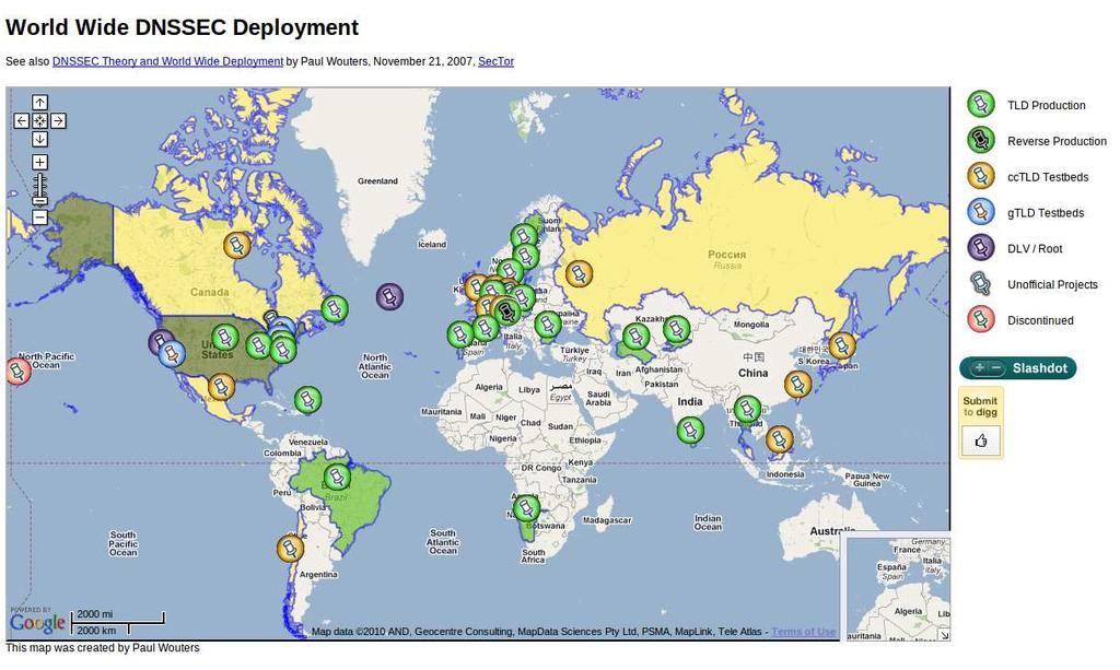 Avanço de DNSSEC no Mundo fonte:
