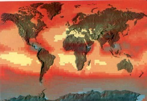 Ganho de calor médio da superfície da Terra (W/m 2 )