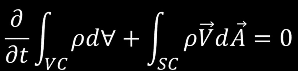 a) Equação da continuidade VC: volume de controle SC: superfície de controle 4.