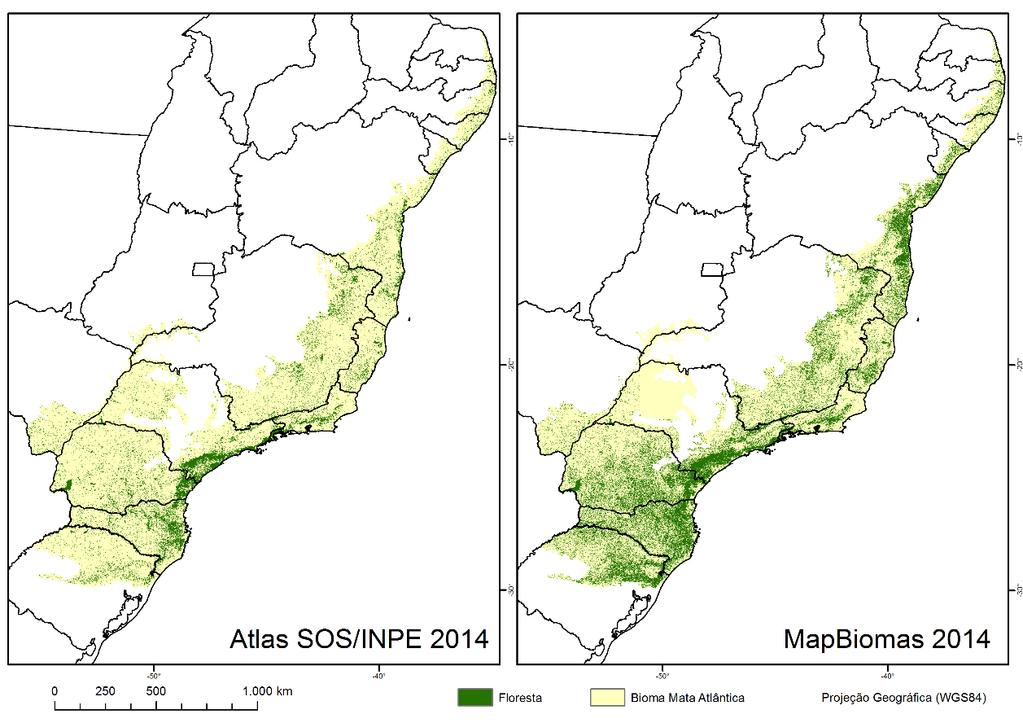 Comparação e análise de diferentes metodologias de mapeamento da cobertura florestal da Mata Atlântica 1 Figura III Comparação entre