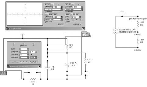 2-3 a tensão, e o canal 2 para medir a corrente. 0 fio terra do osciloscópio deve ser conectado como segue: 3. Ajuste o Gerador de Função para 1000 Hz, e sua tensão de salda para 6V p-p.