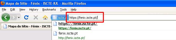 Entrar no Fénix Para aceder ao Fénix, deverá abrir o seu Browser