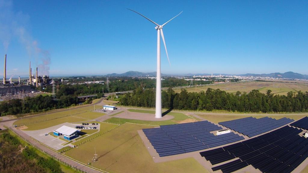 Fontes Renováveis são vitais PCH, biomassa, solar e eólica Tractebel Tubarão (SC) Aerogerador WEG 2,1 MW WEG EPC Usina Solar de 3 MWp Prós Recursos abundantes com baixo ou sem