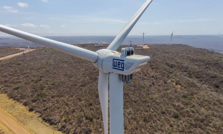 Aerogerador WEG 2,1 MW com diâmetro do rotor de 110m e altura do hub até 120m Conceito de confiabilidade e