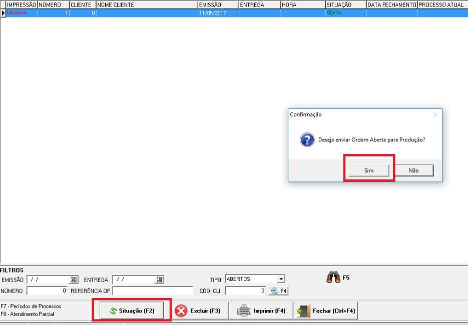 Após enviarmos a ordem para a produção, para consultar e fechar ela após o término da