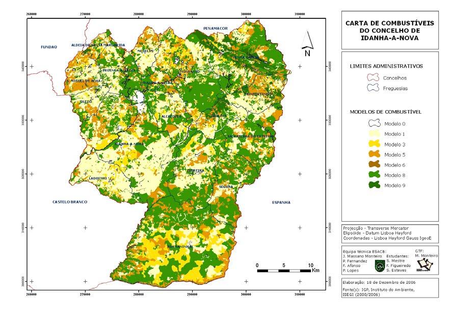 Figura 3 Carta de Risco de Incêndio Florestal para o Concelho de