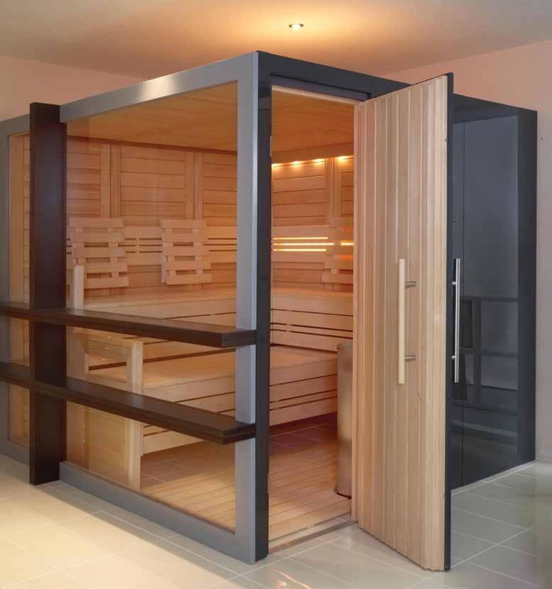 Sauna Léger combinação de materiais de luxo A sauna Léger é a fusão de um Design Premium e materiais de alta qualidade numa combinação estética que faz com que cada visita à sauna seja uma