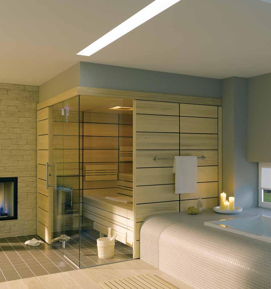 Sauna Comfort sinónimo de elegância e conforto Com o seu toque estético subtil, a sauna Comfort tem um look muito próprio.