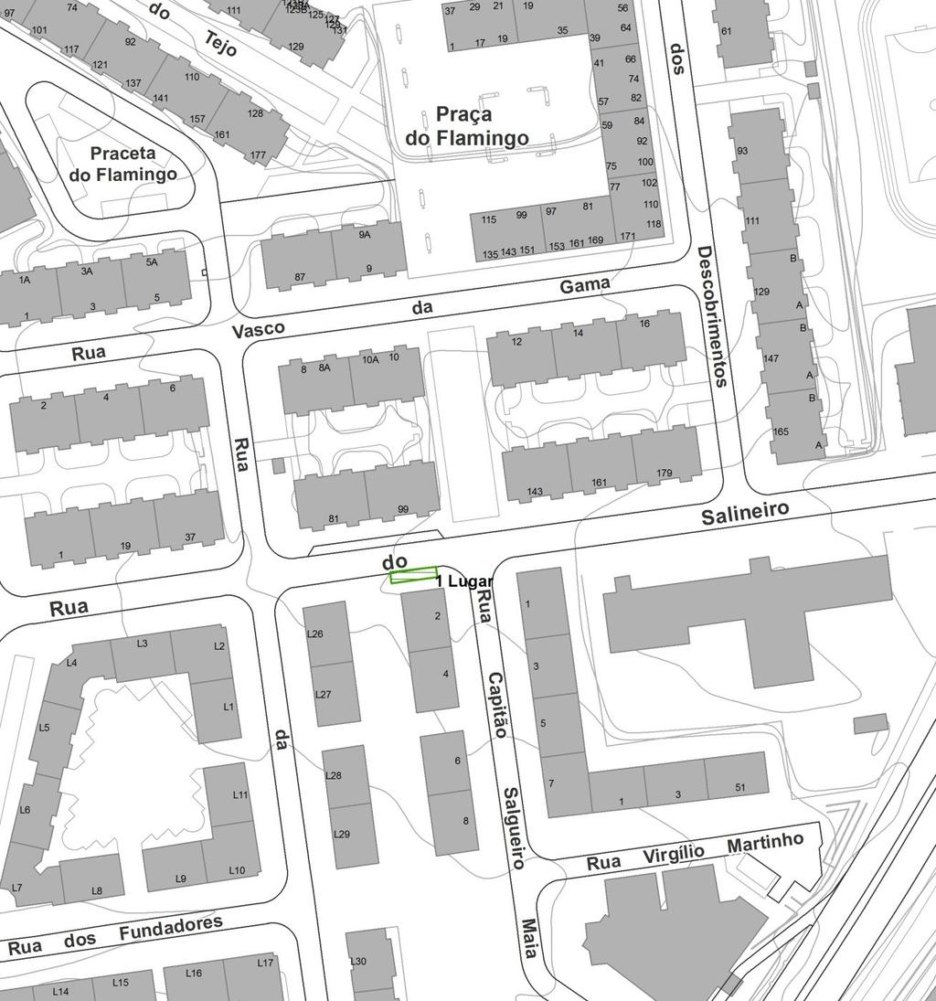 2 - Estacionamento Condicionado: a) Freguesia de Alcochete: Local Rua do Salineiro Parque de