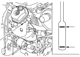 motor B4T-20.0H 1. Utilize óleo lubrificante de boa qualidade (20W50SJ). 2. Coloque o motor em uma superfície plana. 3. Através do bocal localizado na tampa do cabeçote (1), coloque o óleo no carter.