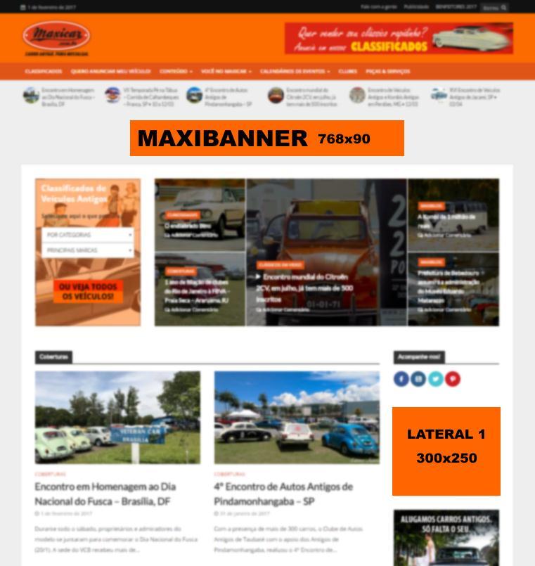 ESPAÇOS COMERCIAIS MAXIBANNER - Formato 768x90 pixels, horizontal - Randômico