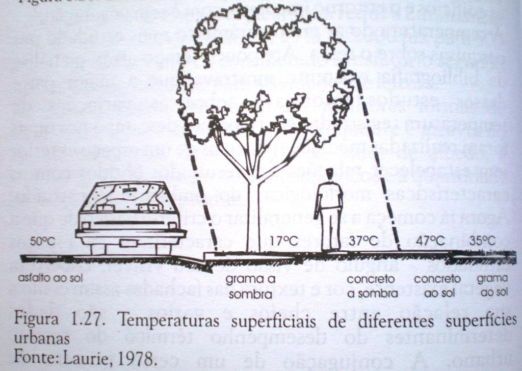 vegetação funções Desempenho térmico: