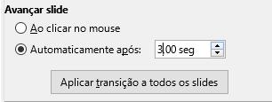 Então vamos aplicar os efeitos de transição na nossa apresentação: 1 Clique no primeiro slide (use o Painel de slides à esquerda); 2 Clique sobre o primeiro efeito (Limpar) Com a opção Visualização