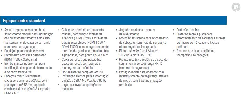 Vale registrar ainda que TODA a lista de acessórios foi claramente copiada, conforme trecho extraído do catálogo desse fabricante: Registra-se