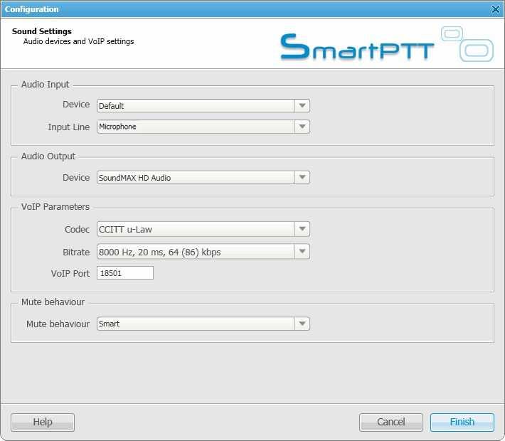 SmartPTT Enterprise Guia de Instalação 4. As configurações de áudio devem fazer com que operador do Despachador estabeleça comunicação com os usuários dos rádios.
