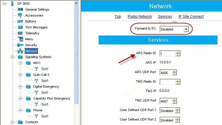 Nesse caso, ID do Rádio = Slot ID = 1. Deixe Encaminhar para o PC desabilitado. 3.