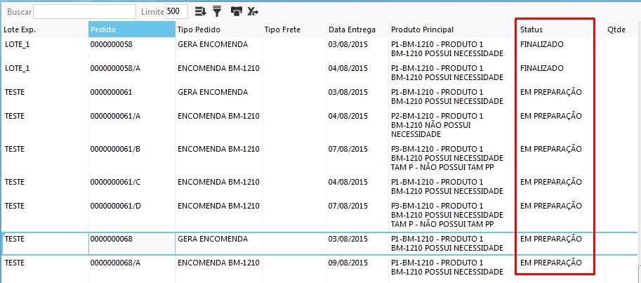 Liberar Lote de Expedição Selecione um dos pedidos que fazem parte do lote e clique em Liberar Lote.