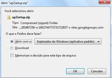 2.2. Seleccionar Abrir com o: Explorador do Windows e clicar em OK. 2.3.