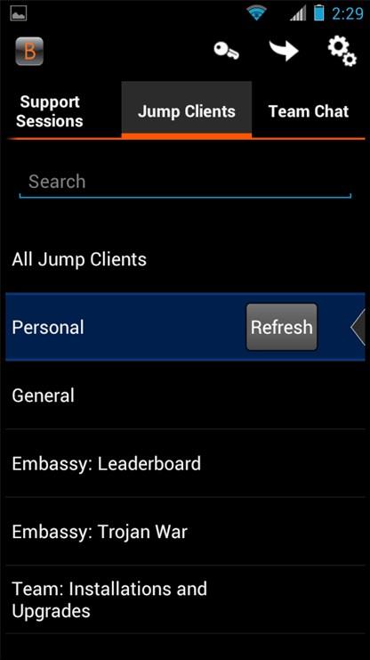 Use Jump Clients para Acessar Computadores sem Operador do Console de Suporte Técnico Android Para acessar um computador individual sem assistência do usuário final, instale um Jump Client neste