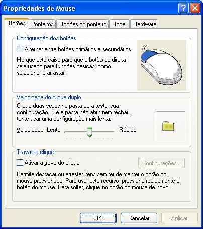 Personalize as configurações do mouse, como a configuração dos botões, a velocidade do clique duplo, os ponteiros do mouse e a
