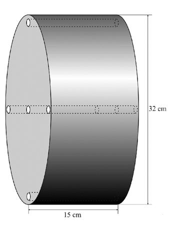 de corte que variam entre 0,625 mm e 10 mm, nas seguintes combinações de (64 x 0,625) mm, (32 x 1,25) mm, (16 x 2,5) mm, (8 x 5) mm e (4 x 10) mm.