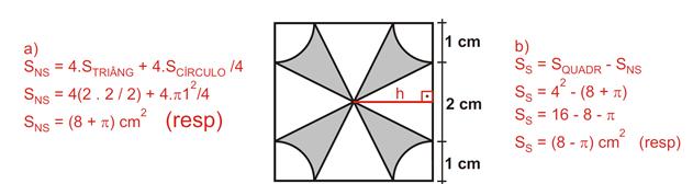 área da região sombreada R. 7. Considere um triângulo retângulo isósceles ABC com hipotenusa BC.