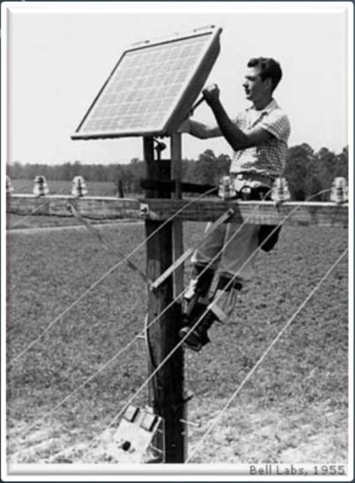 A primeira aplicação das células solares de Chapin, Fuller e Pearson foi realizada em Americus, no estado da Georgia, para alimentar uma rede telefónica local.