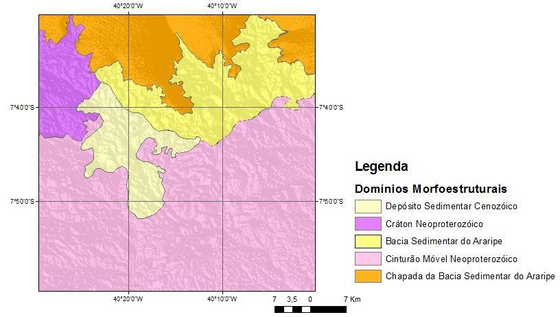 p. 004-007 Depósitos Sedimentares Cenozóicos, concentrados em sua maior parte no município de Trindade com extensão de aproximadamente 25Km na direção norte-sul, e de 12Km na direção leste-oeste; o