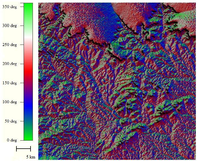 p. 005-007 3.2 Geomorfologia Figura 4 Ângulo de decaimento das feições geomorfológicas da Folha de Ouricuri.