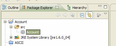 Para tal seleccione o projecto Account no package Explorer e pressiono o new Java package icon na toolbar. De o nome ao pacote se faça Finish.