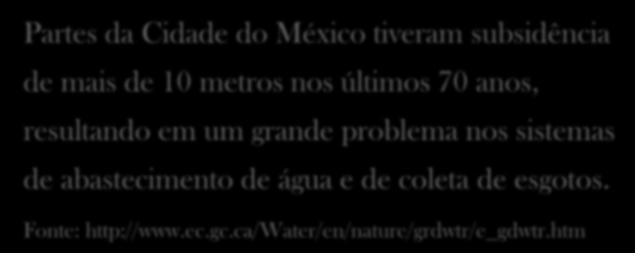 Subsidência Partes da Cidade do México tiveram subsidência de mais de 10