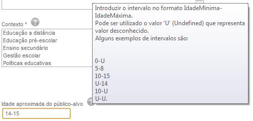 Tenha atenção à forma como edita o último campo, Idade aproximada do público-alvo : No final da edição do Passo 3 do seu blogue pode optar por fazer uma de duas coisas: ou guarda os dados para rever