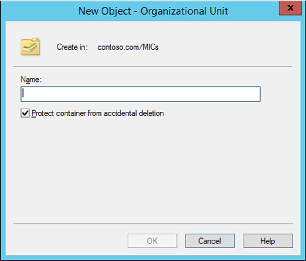 Active Directory - OU (Organization Unit) Ao criar uma nova OU por