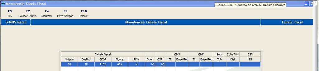 PDV = N O produto para a figura abaixo foi digitado