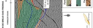 Para a Formação Antenor Navarro foi interpretada a sismofácies subparalela (a); a Formação Sousa é representada por