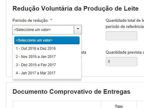 selecionado o período de redução pretendido, estando disponíveis as seguintes opções, em