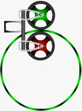 SUPEMENTRES 1. O sistema ilustrado é composto por duas rodas de raios iguais a 30 mm que giram em torno de eixos fixos e por um anel encaixado entre as mesmas.