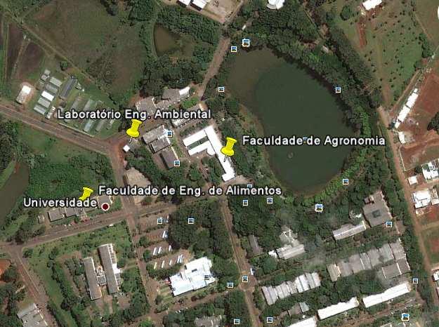 38 Fonte: Google Earth, 2011 Figura 6: Imagem de localização do laboratório de Eng. Ambiental dentro do Campus. Os laboratórios de ensino são divididos em 2 unidades.