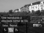 rapidamente durante a reprodução. Não será gravado som. Escolha. Execute os Passos 1 2 da pág. 64 para escolher. É apresentada uma moldura branca (a área que não será desfocada) no ecrã.