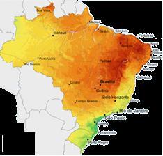 Média de Radiação Solar 2012-2015 A média anual de radiação solar