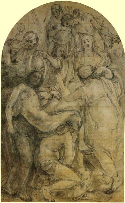 No caso de Fra Bartolomeo, o desenho reflete uma postura plástica de comproisso entre um discurso expressivo que tateia através de aproximações e correções reveladores de uma