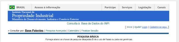 Para acessar as informações de uma patente