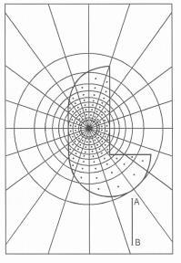 Notas de Aula de Geotecnia I 12 Desenha-se a planta da edificação na mesma escala em que foi construído o ábaco (AB = profundidade), de forma que o ponto considerado fique no centro do ábaco.
