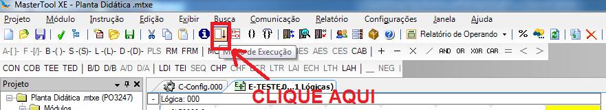 Figura 12 - Colocando o CLP em modo de execução Como CLP em execução é interessante monitorar o estados das entradas e saídas digitas. Para isso clique em Comunicação e em seguida monitorar módulos.