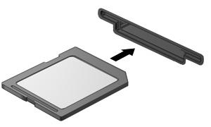 Introduzir uma placa digital CUIDADO: Para evitar danificar a placa digital ou o computador, não introduza nenhum tipo de adaptador no leitor de placas SD.